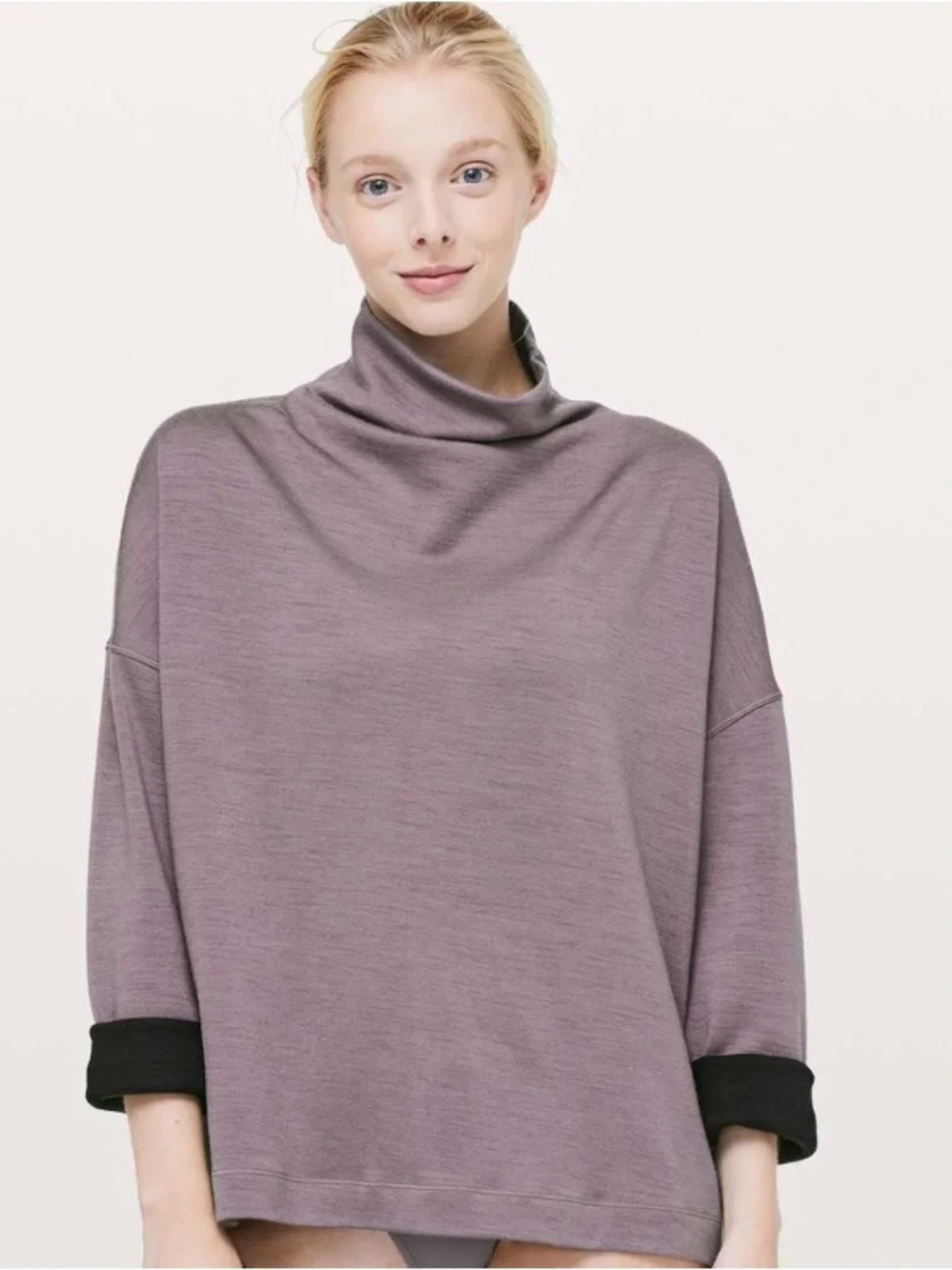 Lululemon Merino Wool Principal Dancer Funnel Neck Sweater Lunar Rock